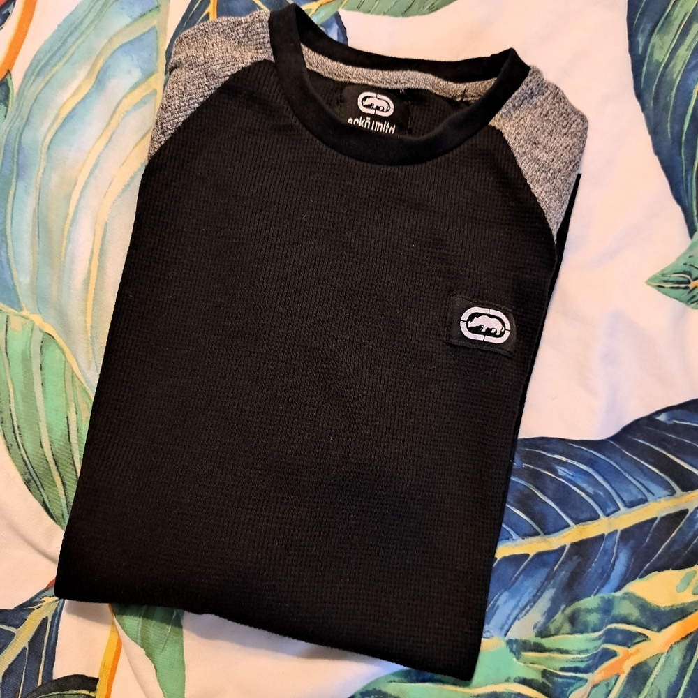 SOLD - Black and Gray Long Sleeve Shirt, S